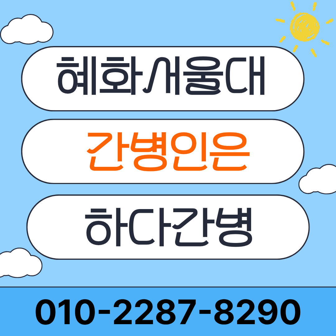 혜화 서울대병원 간병인 업체 필요하시다면 하다간병